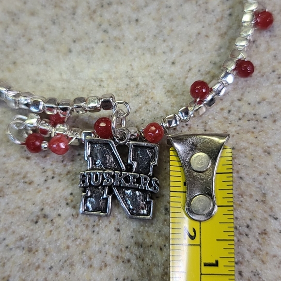 NEBEASKA CORN 🌽 HUSKERS Bracelet Team. Silver/Red - Picture 7 of 7